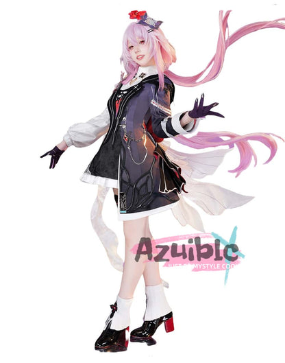 Azuiblc 崩壊スターレイル　長夜月　コスプレ衣装　記憶なのか　金属製パーツ　三月なのか　靴カバー付き　黄金裔　オロニクス　コスチューム - Azuiblc