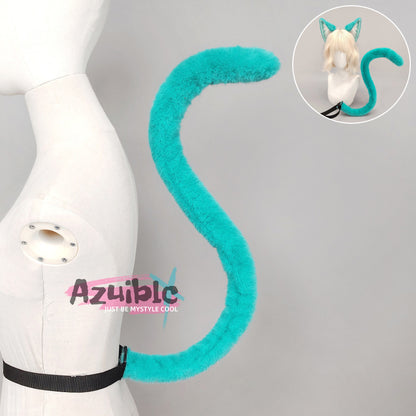 Azuiblc　NTE　ナナリ　コスプレ道具　髪飾　ミント　アクセサリー　ヘアアクセサリー　尻尾 ネバエバ