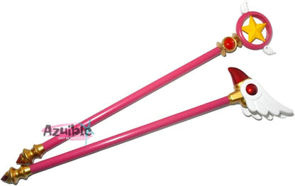 Azuiblc 木之本桜 封印の杖 コスプレ道具　プラスチック製 透明 85cm　 魔法少女 魔法の杖 ステッキ つえ 杖 きのもと さくら　Cosplay コスプレ小物 - Azuiblc