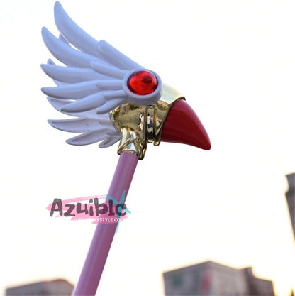 Azuiblc カードキャプターさくら 木之本桜 封印の杖 93cm ABS製 ステンレス 魔法少女 魔法の杖 ステッキ つえ 杖 模造 コスプレ道具 Cosplay コスプレ小物ADJ003 - Azuiblc