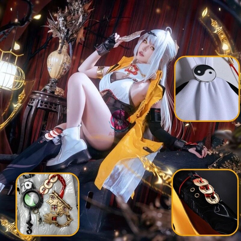 Azuiblc ゼンゼロ  コスプレ衣装  イーシェン 橘福福 尻尾付き チーフーフー 虎耳 コスチュームセット おしゃれ グッズ おしゃれ アニメ cosplay - Azuiblc