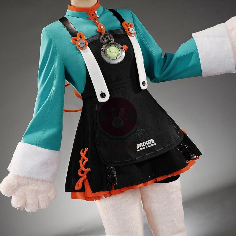 Azuiblc ゼンゼロ ザオ 照 ウサ耳 尻尾付き コスプレ衣装 ウサギ娘 獣娘 コスチュームセット おしゃれ アニメ cosplay - Azuiblc