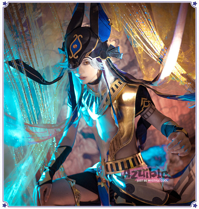 Azuiblc 原神 セノ コスプレ衣装　Cyno　　スメール/沈黙の殿　アヌビス　コスチューム　イベント　 - Azuiblc