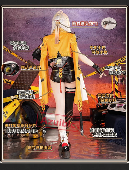 Azuiblc ゼンレスゾーンゼロ　儀玄　師匠　 Yixuan　コスプレ衣装　cosplay　イベント　人工革　シューズカバー付　Azy002 - Azuiblc