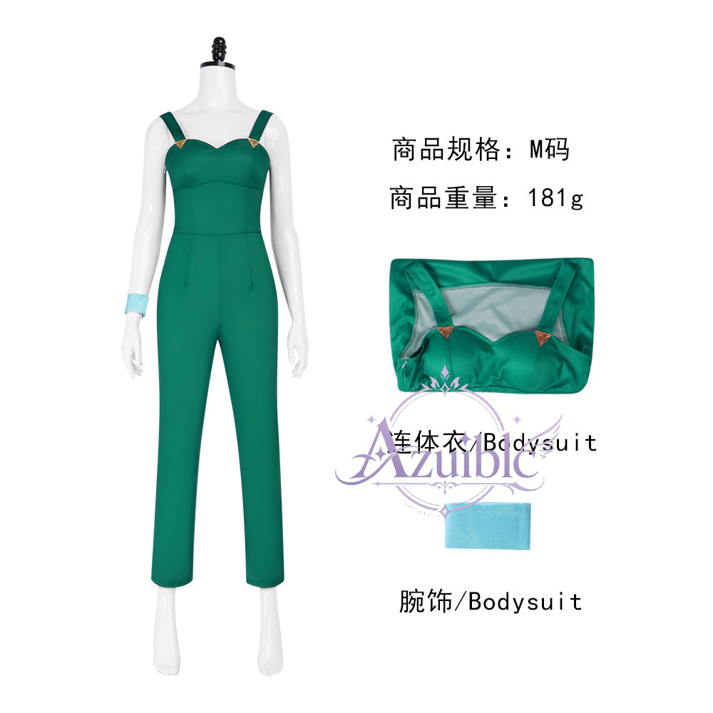 納品　Azuiblc　ジョジョ ストーンオーシャン フー・ファイターズ Foo Fighters コスプレ衣装｜緑オーバーオール
