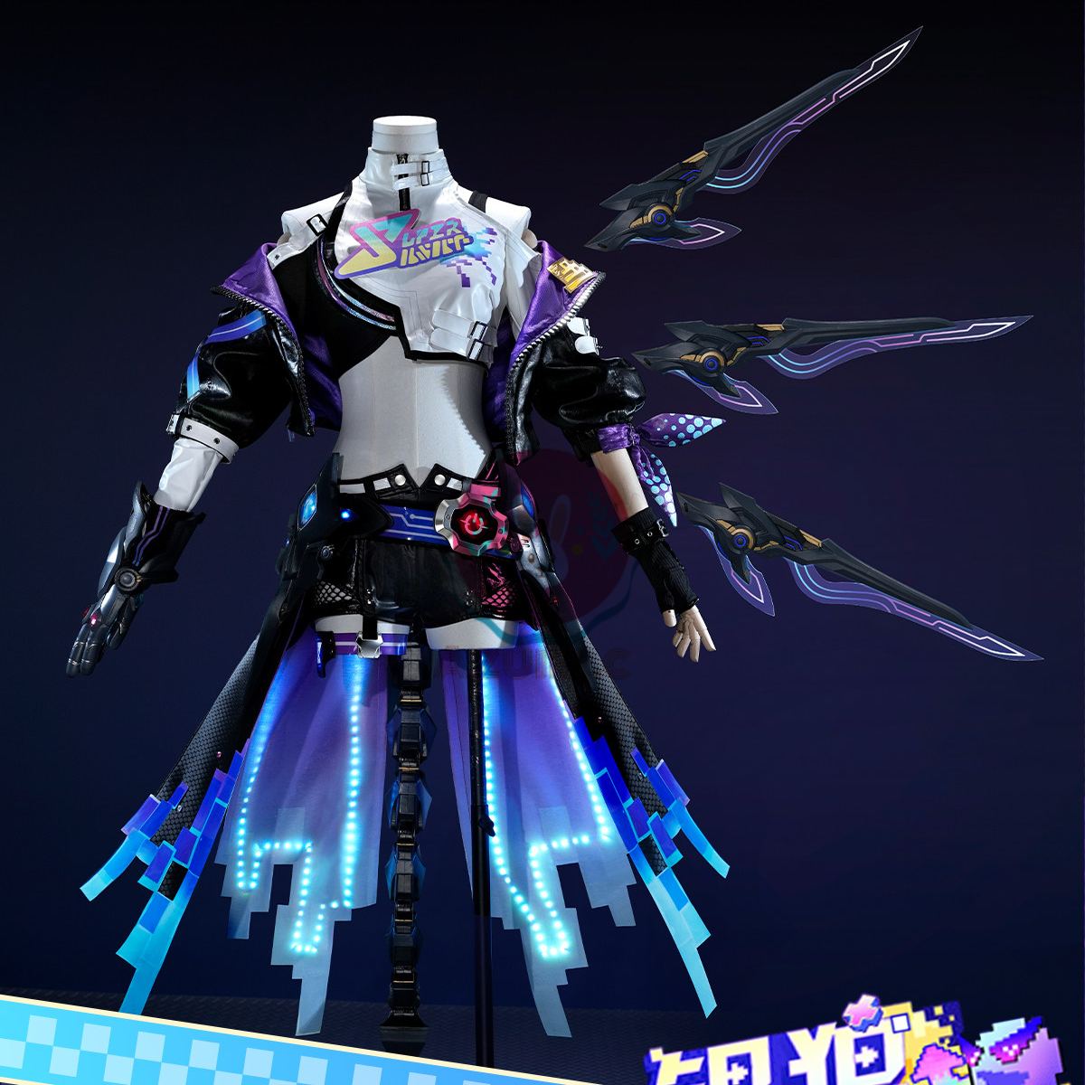 【Azuiblc】崩壊スターレイル  銀狼SP コスプレ衣装 発光 靴カバー付き 尻尾 3Dプリント 金属アクセサリー コスプレ コスチュームセット cosplay