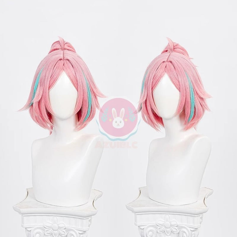 Azuiblc 崩壊  スターレイル アナイクス コスプレ ウィッグ 緑 グリーン ロング ネット付き 耐熱  かつら 鬘 WIG ショート コスプレ道具 Azw006 Azuiblc