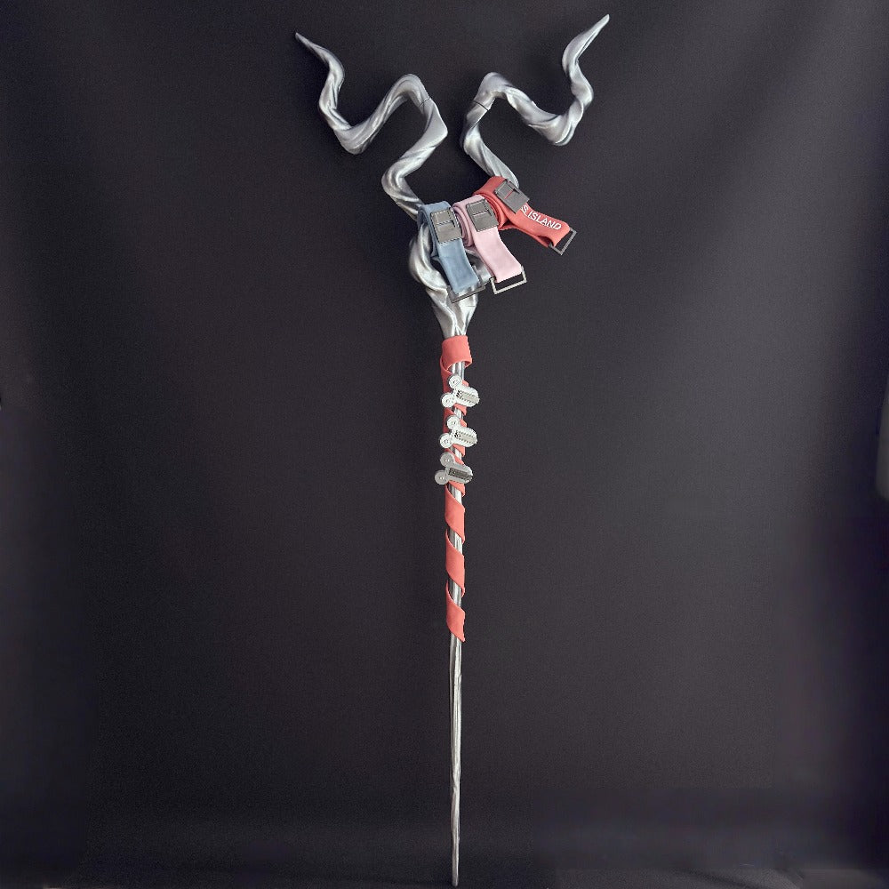 Azuiblc　アークナイツ エンドフィールド  アルデリア 法杖　145cm　PLA材質　 モチーフ武器 　 蒼星の囁き 　コスプレ道具　武器モデル　木製　レプリカ