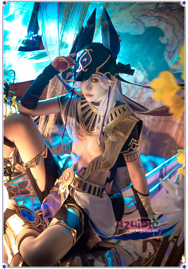 Azuiblc 原神 セノ コスプレ衣装　Cyno　　スメール/沈黙の殿　アヌビス　コスチューム　イベント　 - Azuiblc