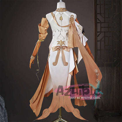 Azuiblc 崩壊スターレイル アグライア ワンピース　金属パーツ　黄金裔　オンパロス/オクヘイマ　ウィッグ+サンダル+剣モデル追加対応　コスチューム　衣装 - Azuiblc