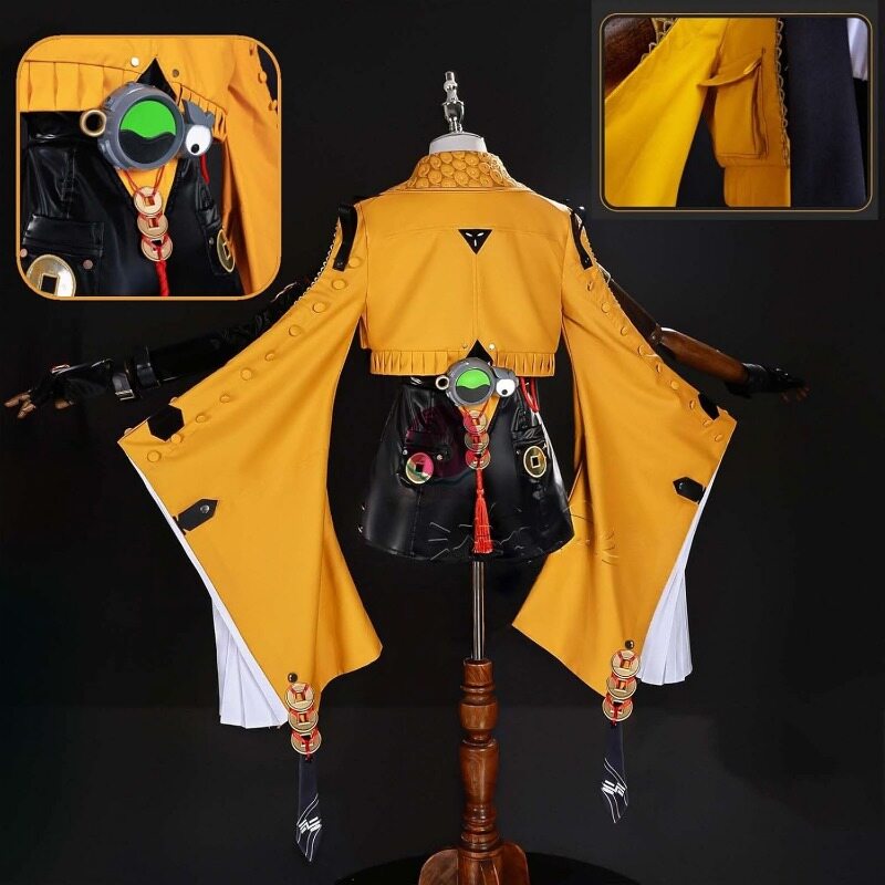 Azuiblc ゼンゼロ  コスプレ衣装  イーシェン 橘福福 尻尾付き チーフーフー 虎耳 コスチュームセット おしゃれ グッズ おしゃれ アニメ cosplay - Azuiblc