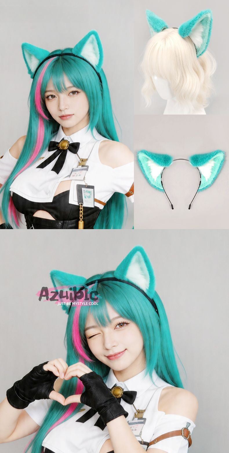 Azuiblc　NTE　ナナリ　コスプレ道具　髪飾　ミント　アクセサリー　ヘアアクセサリー　尻尾 ネバエバ