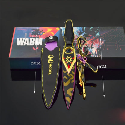 Azuiblc  ヴァロラント ミニチュア 　22cm 17cm ジェット セージ 合金 未開刃 レプリカ フィギュア ソード 剣 欧米風 西洋剣 ミニ武器 片手剣 工芸品 インテリア装備品 おみやげ - Azuiblc