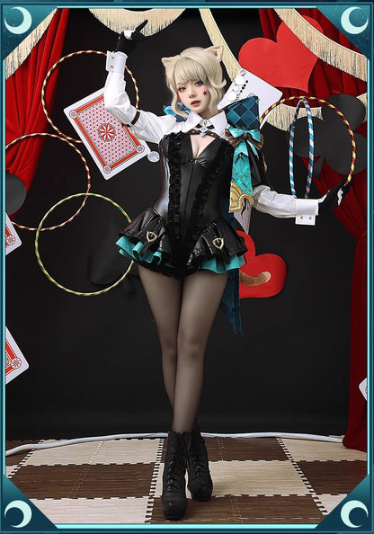 Azuiblc 原神コスプレ衣装  リネット フレミネ シグウィン フリーナ コスチュームセット 3D樹脂アクセサリー グッズ げんしん おしゃれ アニメ cosplay 変装 仮装 撮影 祭り ハロウィン クリスマス イベント - Azuiblc