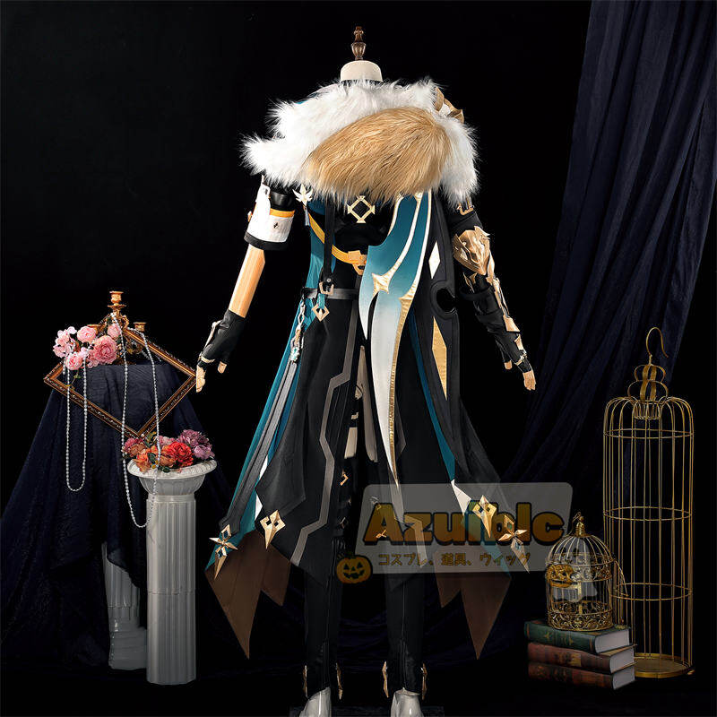 Azuiblc　原神 ファルカ コスプレ衣装  Varka コスチューム ナドクライ編　仮装　西風騎士団 大団長　腿甲3ｄ樹脂製パーツ　アクセサリー - Azuiblc