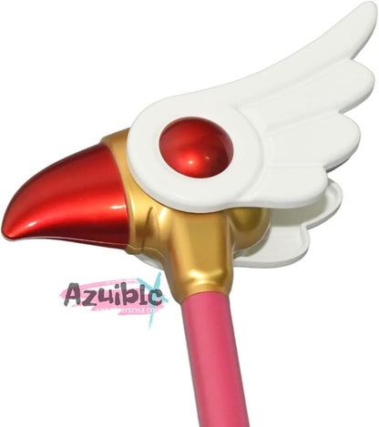 Azuiblc 木之本桜 封印の杖 コスプレ道具　プラスチック製 透明 85cm　 魔法少女 魔法の杖 ステッキ つえ 杖 きのもと さくら　Cosplay コスプレ小物 - Azuiblc