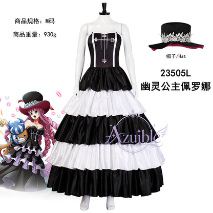 Azuiblc　ONE PIECE ペローナ Perona コスプレ衣装｜ゴーストプリンセス ハロウィン コスチューム