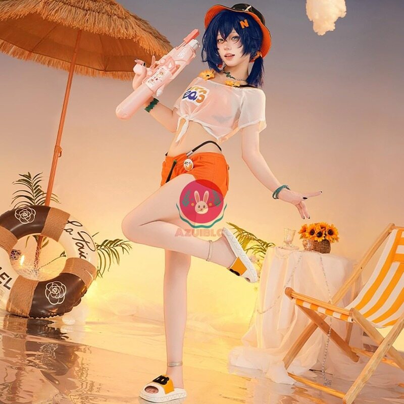 Azuiblc ゼンゼロ リン 夏色ブルースカイ 水着 コスチュームセット コスプレ衣装   おしゃれ グッズ おしゃれ アニメ cosplay - Azuiblc