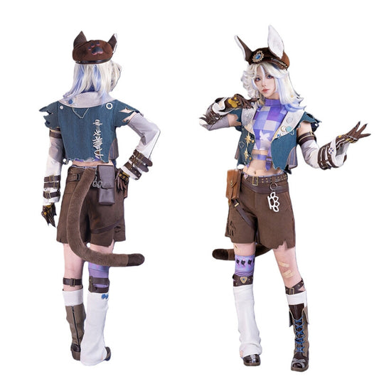 Azuiblc　第五人格　幻灯師　 フラバルー  コスチューム　アマンダ・ゲイティス　尻尾＆帽子付　コスプレ衣装 - Azuiblc