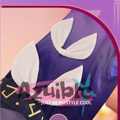 Azuiblc  崩壊スターレイル キュレネ　コスプレ衣装　Cyrene　コスチューム　金属製パーツ　イベント　紫色Azf016 - Azuiblc
