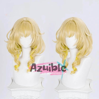 Azuiblc 崩壊スターレイル アグライア 　ウィッグ　金色　 オンパロス　 Aglaea　コスプレ　カツラ　Azw009 - Azuiblc