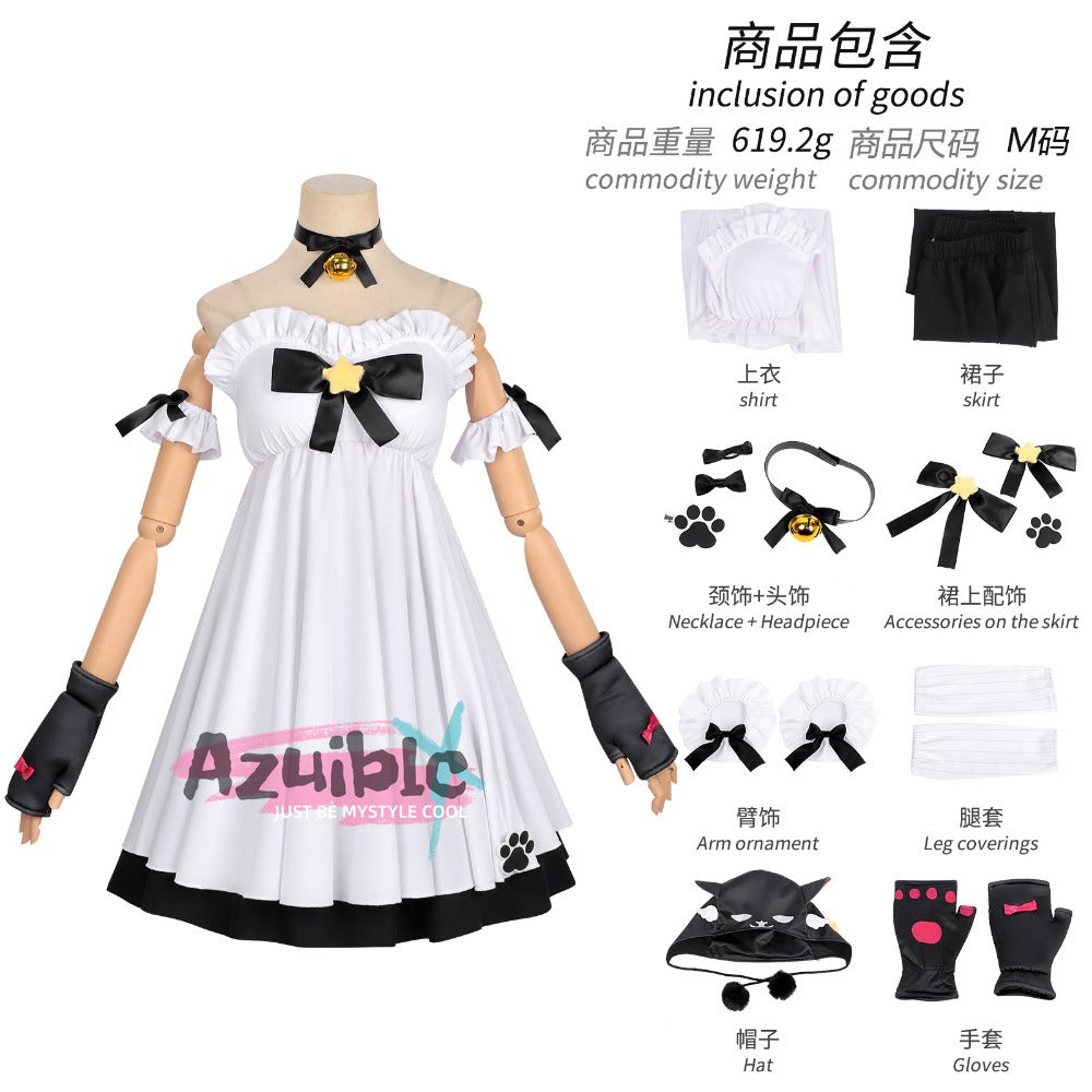 Azuiblc　NTE ナナリ ネバエバ  猛虎  コスプレ衣装　ドレス　帽子＋手袋付　ワンピース　ハロウィン　舞台服