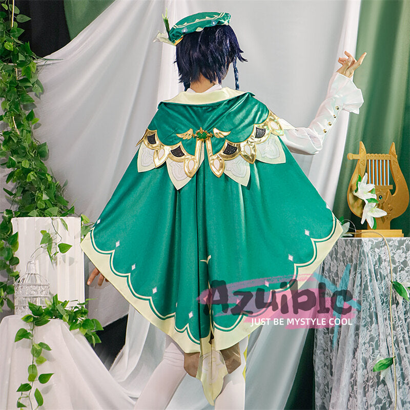 Azuiblc　原神　 バルバトス　ウェンティ　コスプレ Venti　モンド城 魔神 コスチューム 仮装  ハロウィン　ウェンティ　舞台服 - Azuiblc