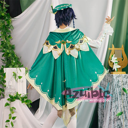 Azuiblc　原神　 バルバトス　ウェンティ　コスプレ Venti　モンド城 魔神 コスチューム 仮装  ハロウィン　ウェンティ　舞台服 - Azuiblc