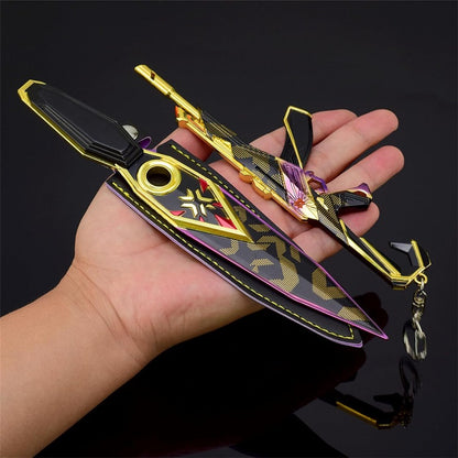 Azuiblc  ヴァロラント ミニチュア 　22cm 17cm ジェット セージ 合金 未開刃 レプリカ フィギュア ソード 剣 欧米風 西洋剣 ミニ武器 片手剣 工芸品 インテリア装備品 おみやげ - Azuiblc