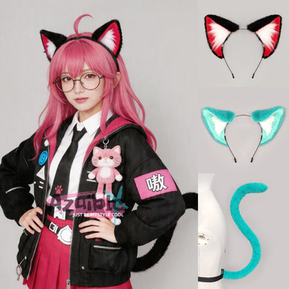 Azuiblc　NTE　ナナリ　コスプレ道具　髪飾　ミント　アクセサリー　ヘアアクセサリー　尻尾 ネバエバ