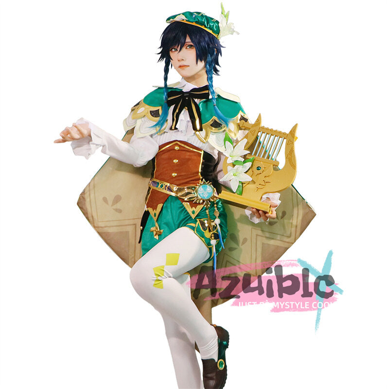 Azuiblc　原神　 バルバトス　ウェンティ　コスプレ Venti　モンド城 魔神 コスチューム 仮装  ハロウィン　ウェンティ　舞台服 - Azuiblc