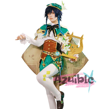 Azuiblc　原神　 バルバトス　ウェンティ　コスプレ Venti　モンド城 魔神 コスチューム 仮装  ハロウィン　ウェンティ　舞台服 - Azuiblc