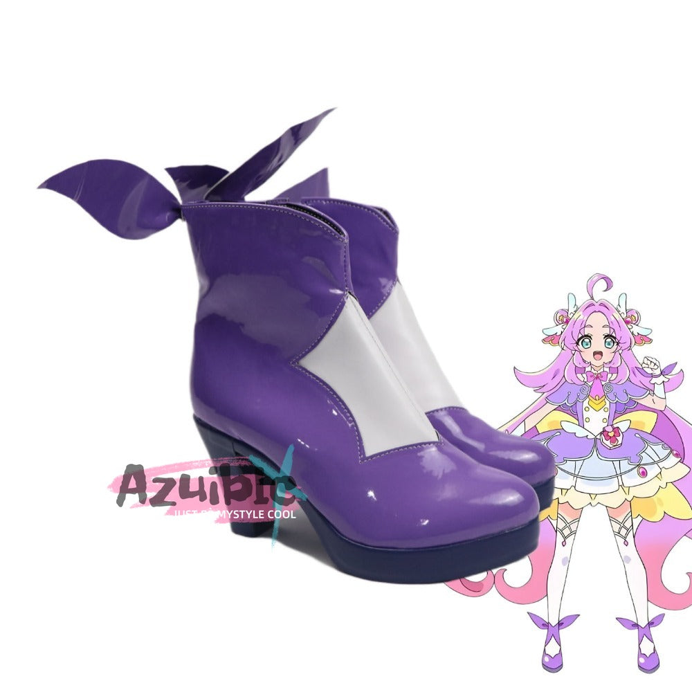 Azuiblc　名探偵プリキュア！　明智 あんな　靴　コスプレ道具　 キュアアンサー　ブーツ　アクセサリー