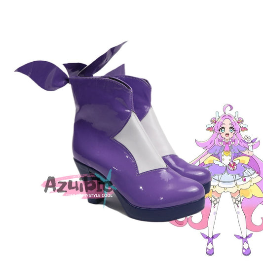 Azuiblc　名探偵プリキュア！　明智 あんな　靴　コスプレ道具　 キュアアンサー　ブーツ　アクセサリー
