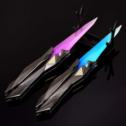 Azuiblc ヴァロラント　シンギュラリティー バタフライナイフ　22cm　ミニチュア　工芸品　合金製　VALORANT　武器　ダイキャスト製　アクセサリー - Azuiblc