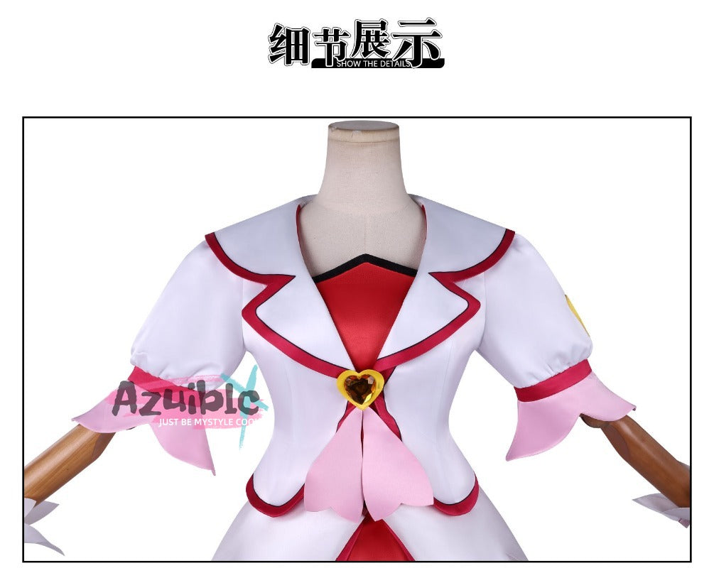 Azuiblc　ドキドキ!プリキュア 円亜久里　コスプレ衣装　キュアエース 　ドレス　ワンピース　イベント　仮装　可愛い