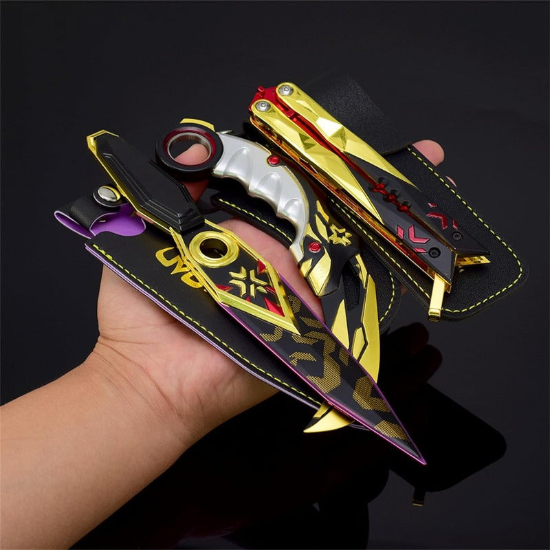 Azuiblc  ヴァロラント ミニチュア 　22cm 17cm ジェット セージ 合金 未開刃 レプリカ フィギュア ソード 剣 欧米風 西洋剣 ミニ武器 片手剣 工芸品 インテリア装備品 おみやげ - Azuiblc