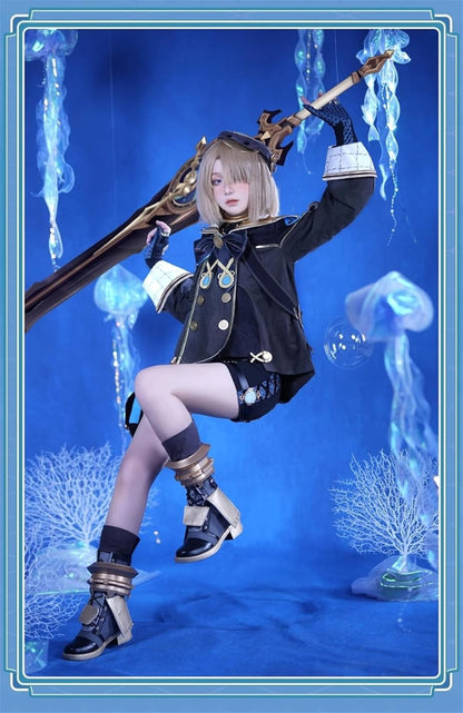 Azuiblc 原神コスプレ衣装  リネット フレミネ シグウィン フリーナ コスチュームセット 3D樹脂アクセサリー グッズ げんしん おしゃれ アニメ cosplay 変装 仮装 撮影 祭り ハロウィン クリスマス イベント - Azuiblc