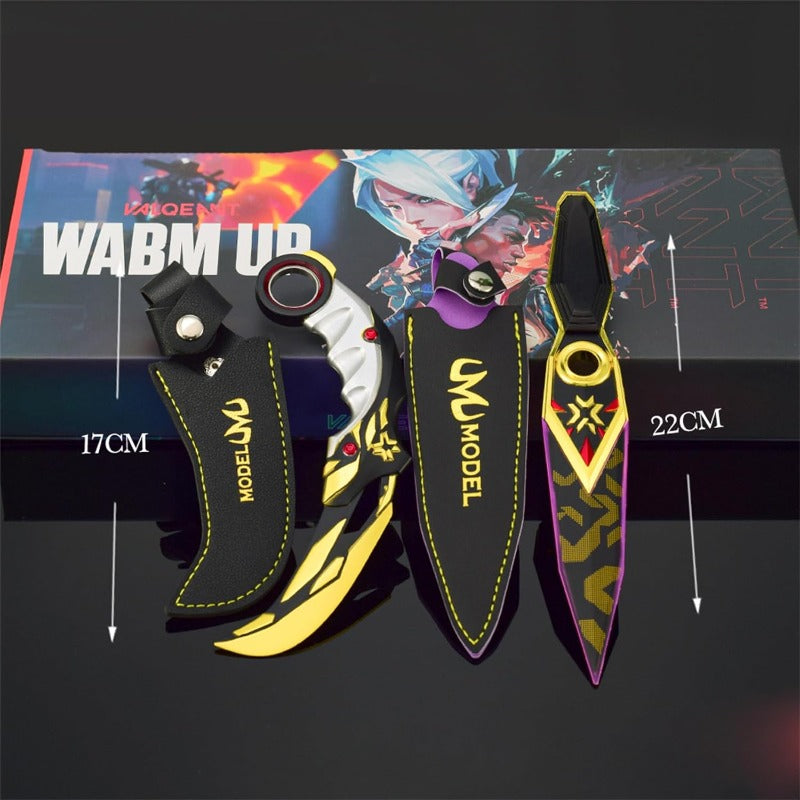 Azuiblc  ヴァロラント ミニチュア 　22cm 17cm ジェット セージ 合金 未開刃 レプリカ フィギュア ソード 剣 欧米風 西洋剣 ミニ武器 片手剣 工芸品 インテリア装備品 おみやげ - Azuiblc