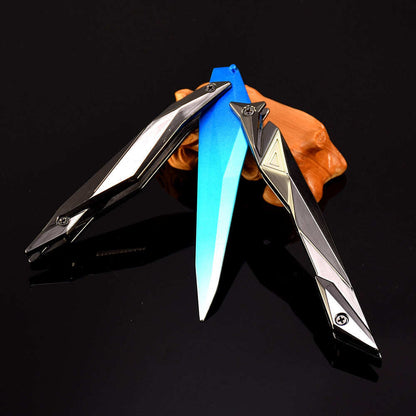 Azuiblc ヴァロラント　シンギュラリティー バタフライナイフ　22cm　ミニチュア　工芸品　合金製　VALORANT　武器　ダイキャスト製　アクセサリー - Azuiblc