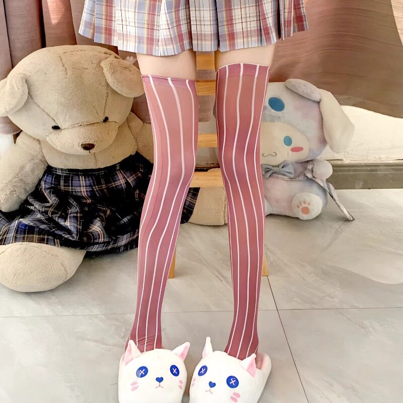 Azuiblc　魔法少女まどかマギカ  巴 マミ ニーハイソックス タイツ  ともえ マミ ストッキング 涼感シリーズ 光沢オーバーニーソックス - Azuiblc