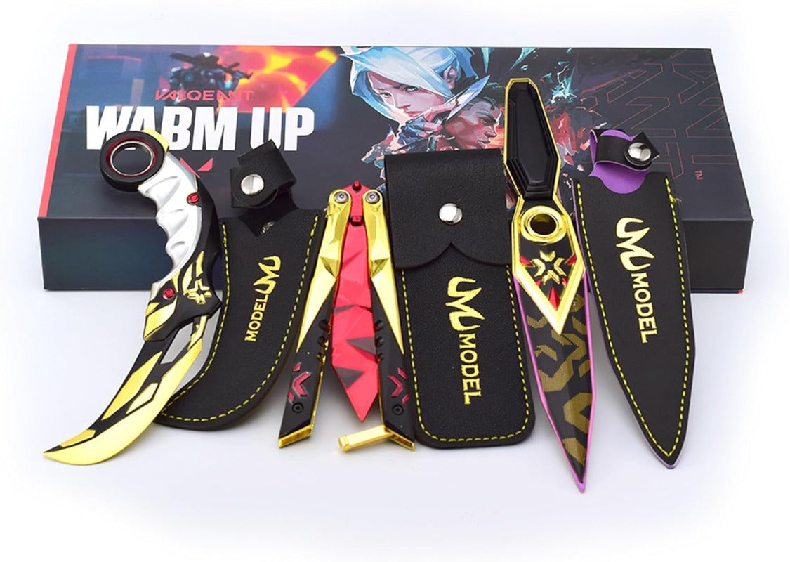 Azuiblc  ヴァロラント ミニチュア 　22cm 17cm ジェット セージ 合金 未開刃 レプリカ フィギュア ソード 剣 欧米風 西洋剣 ミニ武器 片手剣 工芸品 インテリア装備品 おみやげ - Azuiblc