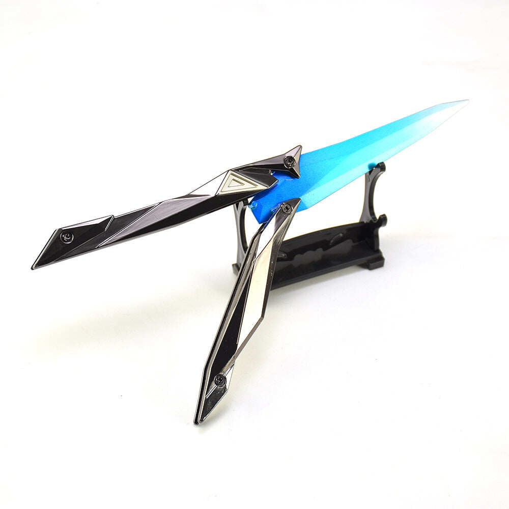 Azuiblc ヴァロラント　シンギュラリティー バタフライナイフ　22cm　ミニチュア　工芸品　合金製　VALORANT　武器　ダイキャスト製　アクセサリー - Azuiblc