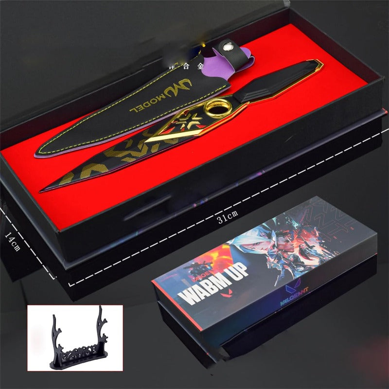 Azuiblc  ヴァロラント ミニチュア 　22cm 17cm ジェット セージ 合金 未開刃 レプリカ フィギュア ソード 剣 欧米風 西洋剣 ミニ武器 片手剣 工芸品 インテリア装備品 おみやげ - Azuiblc