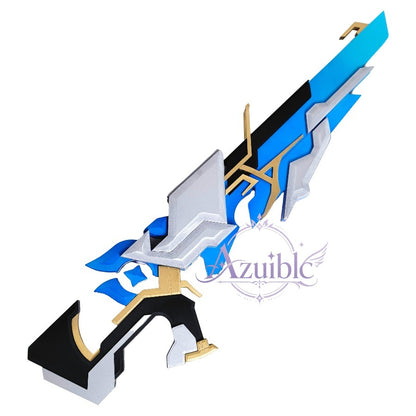 Azuiblc 原神 蛍「冬の夜を狩る者」シャタナヤの蒼銀　銃モデル　武器モデル　85cm 発光コスプレ銃｜USB充電式武器