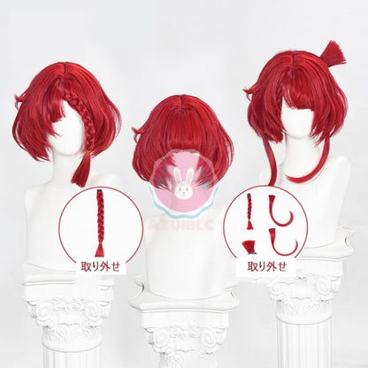 Azuiblc 崩壊 スターレイル トリノン トリビー コスプレ ウィッグ 赤 レッド ボブ 短髪 ネット付き 耐熱 トリスビアス 崩壊 おしゃれ グッズ アニメ かつら 鬘 WIG ショート コスプレ道具 小物 Azw006 - Azuiblc