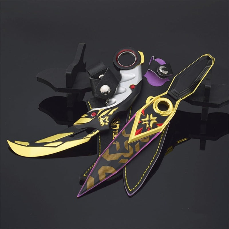 Azuiblc  ヴァロラント ミニチュア 　22cm 17cm ジェット セージ 合金 未開刃 レプリカ フィギュア ソード 剣 欧米風 西洋剣 ミニ武器 片手剣 工芸品 インテリア装備品 おみやげ - Azuiblc