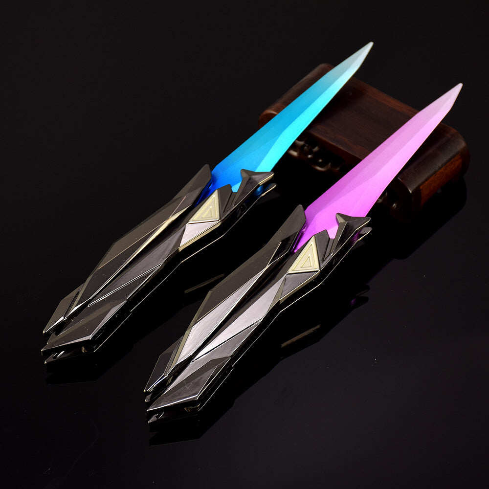 Azuiblc ヴァロラント　シンギュラリティー バタフライナイフ　22cm　ミニチュア　工芸品　合金製　VALORANT　武器　ダイキャスト製　アクセサリー - Azuiblc