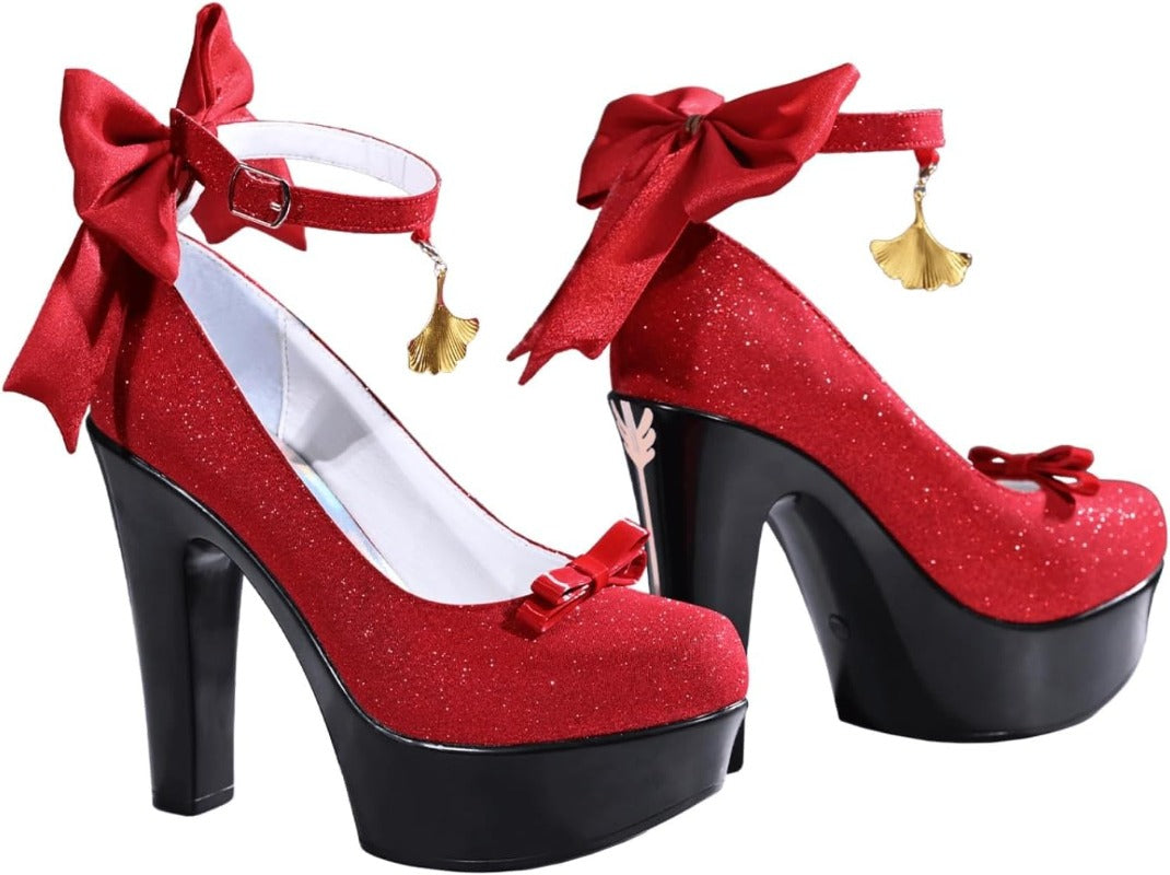 Azuiblc ゼンゼロ 葉瞬光 暖かな光を拾って コスプレ 靴 グリッター 厚底 ヒール：12.5cm ハイヒール シューズ レディース 女性 コスプレ道具 Cosplay グッズ 小物 - Azuiblc