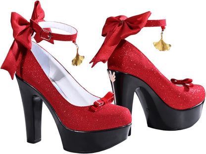 Azuiblc ゼンゼロ 葉瞬光 暖かな光を拾って コスプレ 靴 グリッター 厚底 ヒール：12.5cm ハイヒール シューズ レディース 女性 コスプレ道具 Cosplay グッズ 小物 - Azuiblc